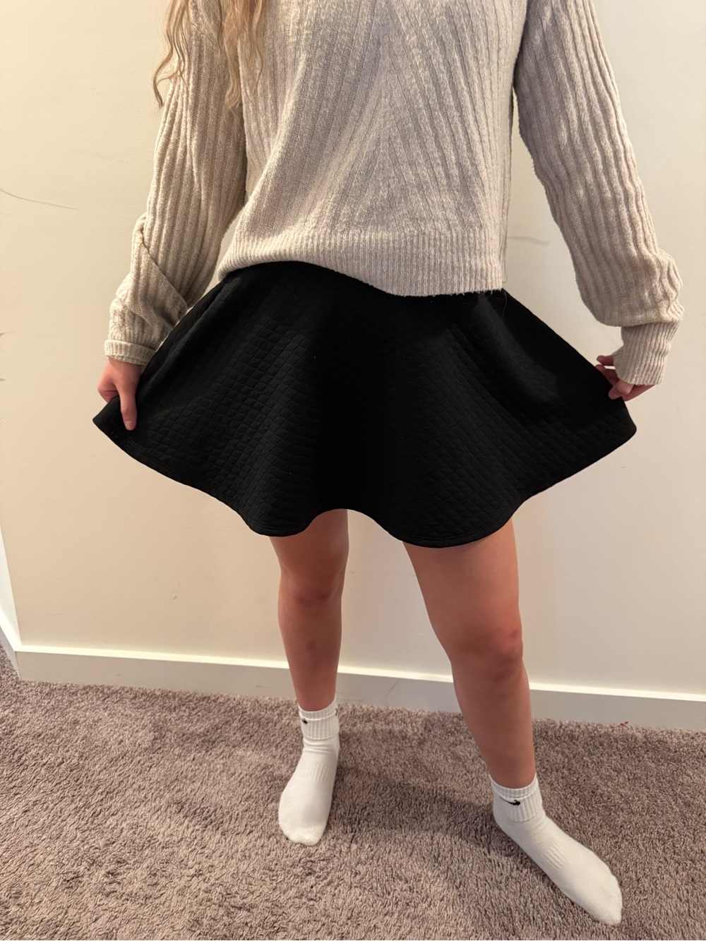 Target Black Circle Skater Skirt - Textured A-Line